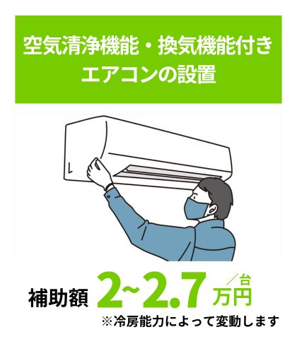 空気清浄機能・換気機能付きエアコンの設置